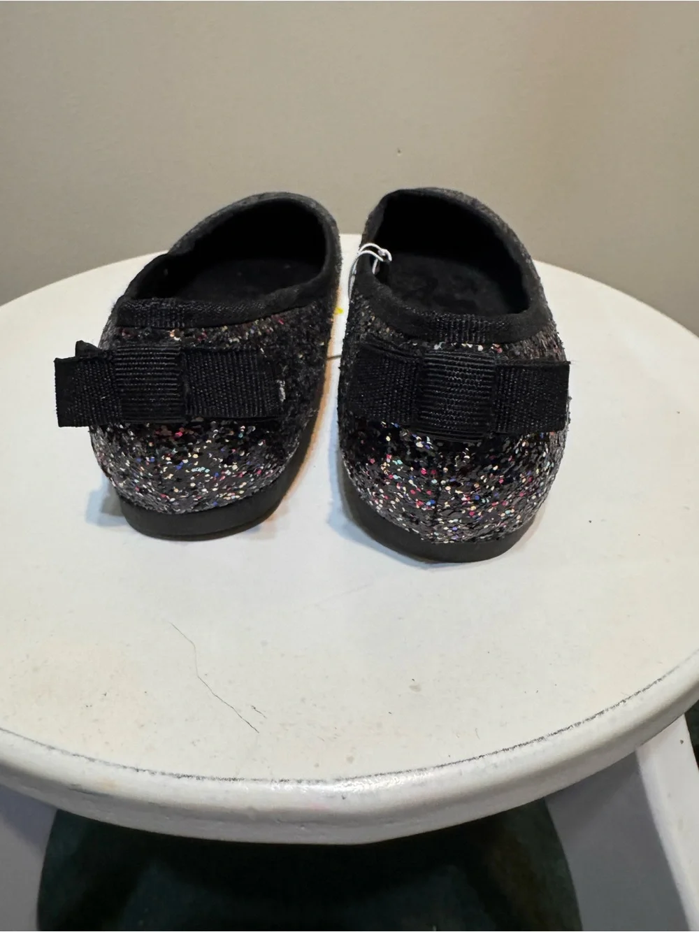 Capelli of New York Black Glitter Kids Ballet Flats